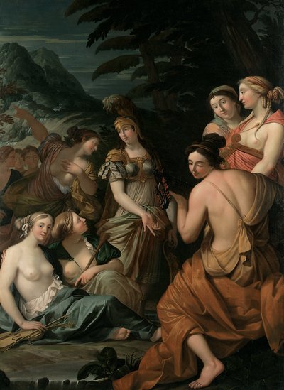 ヘリコン山のミネルバとミューズ、1675 作： Theodorus van der Schuer