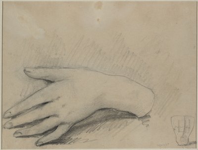 女性の手の研究 (裏面) 作： Theodule Ribot