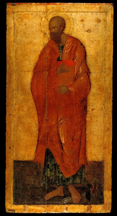 使徒パウロ。 14世紀の最後の四半期、Deesis Iconostasisからのアイコン 作： Theophanes the Greek