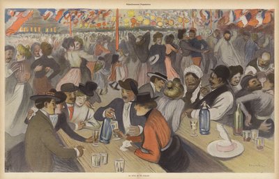 バスティーユ・デーの祝賀会（カラーリトグラフ 作： Theophile Alexandre (after) Steinlen