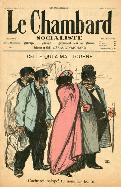 Le Chambard socialiste "の表紙、28号、Satirique en Couleurs 作： Théophile Alexandre Steinlen