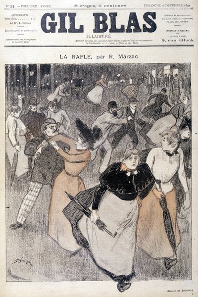 1891年6月12日のジル・ブラスに掲載されたスタインレンの絵。 作： Théophile Alexandre Steinlen