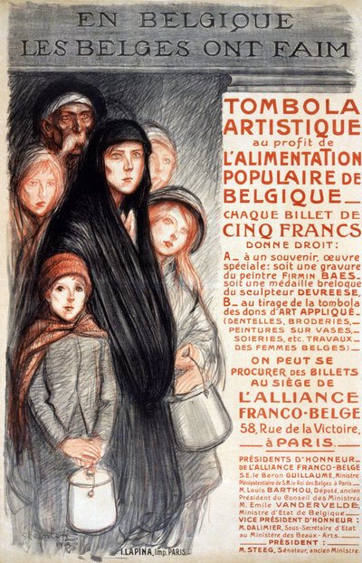 ベルギーではベルギー人が飢えている 作： Theophile Alexandre Steinlen