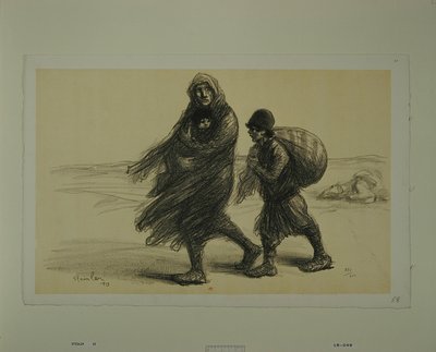 [セルビア人の大脱出] 作： Théophile Alexandre Steinlen