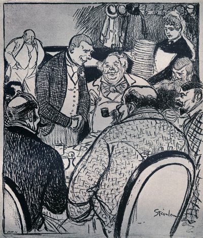 パリのカフェの風景（Théophile Steinlen作 作： Théophile Alexandre Steinlen