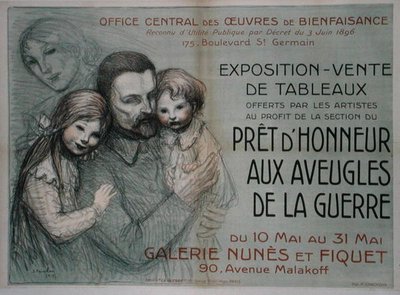 盲目の兵士のためのアートセールのポスター 作： Théophile Alexandre Steinlen