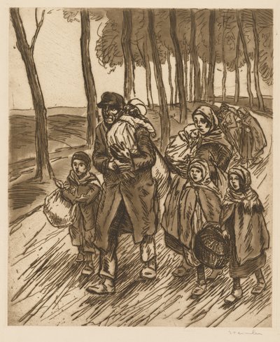 難民の家族 作： Théophile Alexandre Steinlen