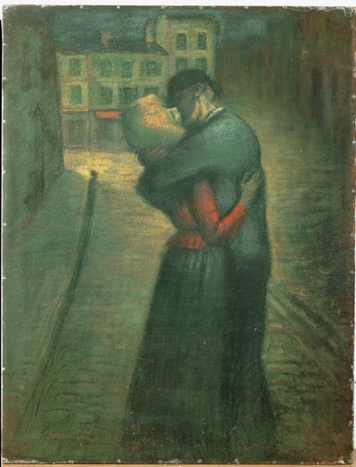 夕べの出会い（キャンバスに油彩） 作： Theophile Alexandre Steinlen