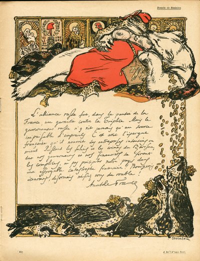 バタープレート、222番、カラーの風刺的なもの 作： Théophile Alexandre Steinlen