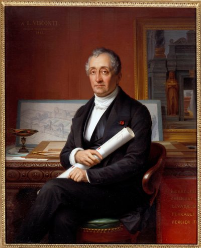 ルイ・チュリウス・ヴィスコンティ（1791-1853）の肖像 建築家テオフィル・ヴォーチェレ（1802-1873）の絵画 作： Theophile Auguste Vauchelet