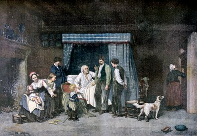 労働者と彼の子供たち、1892 作： Theophile Emmanuel Duverger