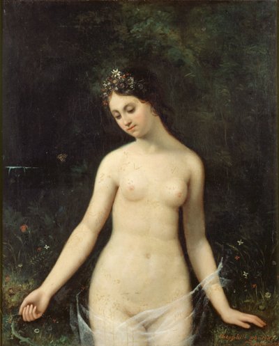 裸の若い女性、1831年。 作： Theophile Gautier