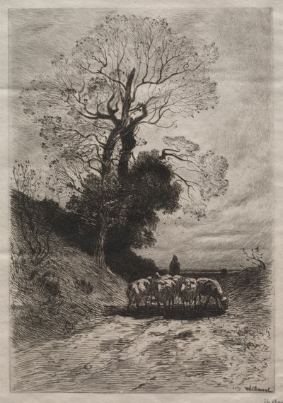 群れの帰還 作： Theophile Narcisse Chauvel