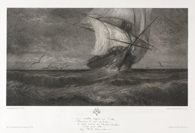 幻の船、または波の上 作： Theophile Narcisse Chauvel