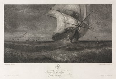 幻の船、または波の上 作： Theophile Narcisse Chauvel