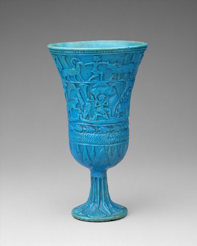 ロティフォーム・チャリス、紀元前945〜664年前（ファイエンス） 作： Third Intermediate Period Egyptian