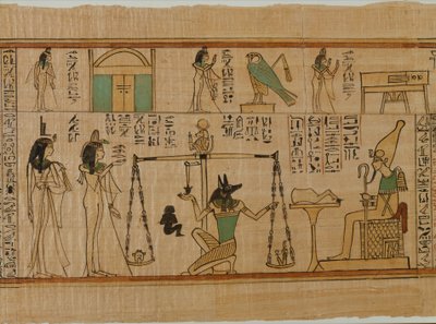 アメン・ナニスの葬儀パピルスの歌手、紀元前1050年頃（パピルス、ペンキ） 作： Third Intermediate Period Egyptian