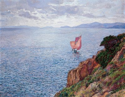 赤い帆。 1910 作： Théo van Rysselberghe