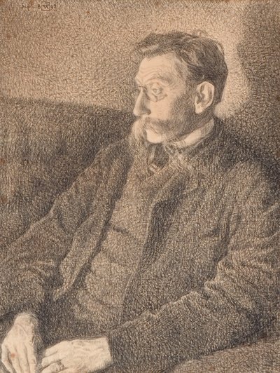 エミール・ヴァーハーレンの肖像、1892 作： Théo van Rysselberghe