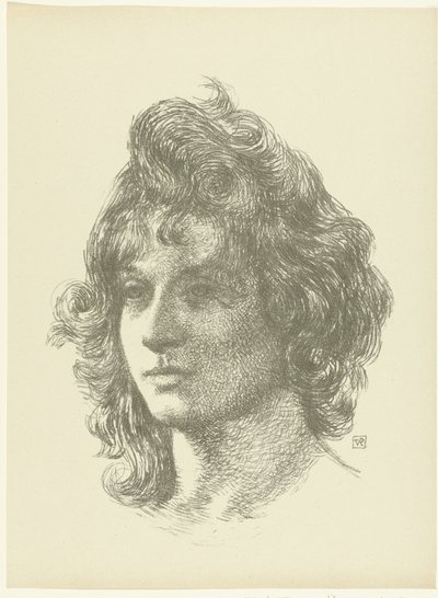 Portret van Jonge Vrouw 若い女性の頭の研究 裁判（シリーズタイトル） 作： Théo van Rysselberghe
