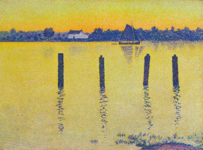 スヘルド川に浮かぶ帆船 作： Théo van Rysselberghe
