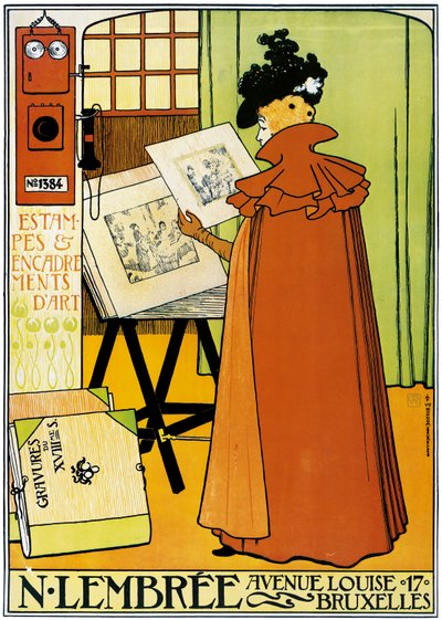 ブリュッセルのアートショップ「Lembree」の広告ポスター 作： Théo van Rysselberghe