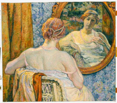 鏡の中の女性、1907年 作： Théo van Rysselberghe