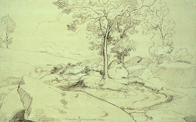 オリバーノとチヴィテッラの間のセルペンターラの眺め 作： Théodore Caruelle d