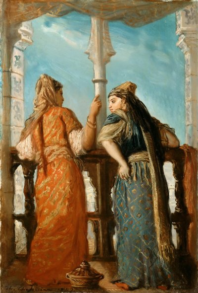 バルコニーのユダヤ人女性、アルジェ、1849年。 作： Théodore Chassériau