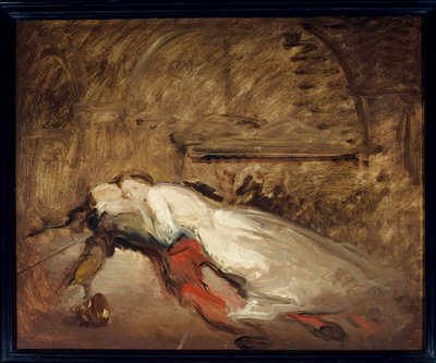 Les lovers Romeo et Juliet ウィリアム・シェイクスピア(1564-1616)の同名の作品のイラストで、第5幕第3場の恋人たちの死を表している。0,50 x 0,61 m Paris.ルーブル美術館 作： Théodore Chassériau