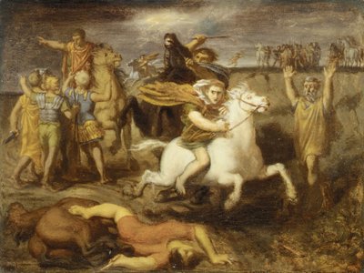 ガリア戦争の場面: ガリアのリタヴィカス、ローマの大義を裏切る、逃げる...、ca. 1838-40 作： Théodore Chassériau