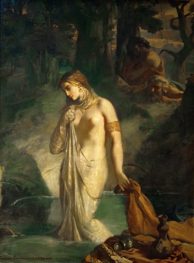 彼女のバスでのスザンナ 作： Théodore Chassériau