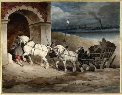 ジェリコー - 石炭馬車、あるいは戦車、ロンドンの道、1821年頃、1968,0210.28 作： セオドア・ジェリコー