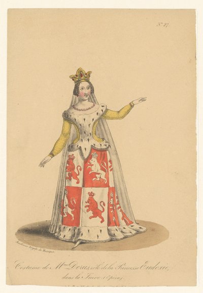ロール ヴァンのジュリー ドリュス グラス オペラ「ラ ジュイヴ」のエウドクシー La Juive (Opéra) での Eudoxie 王女役の Dorus 夫人の衣装 (オブジェクトのタイトル) 『フンロールのオペラザンガー』（シリーズ名）の俳優・女優 作： Théodore Lejeune