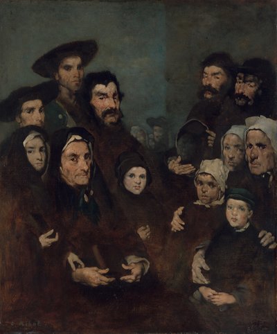ブルトンの漁師とその家族、おそらく約。 1880-85。 作： Auguste Theodule Ribot