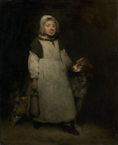 リトルミルクメイド、c。 1865 作： Auguste Theodule Ribot