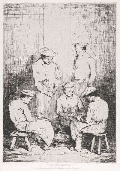 ジャガイモの皮むき器。 作： Auguste Theodule Ribot