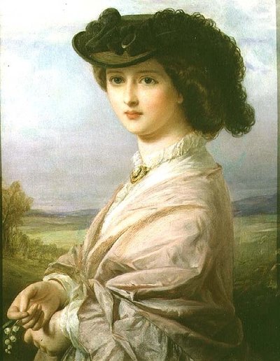 ある風景の中の女性 作： Thomas Francis Dicksee
