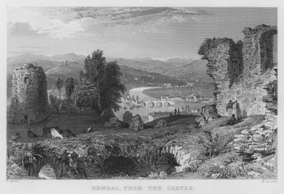 Kendal, from the Castle (e.g. engraving) 作： Thomas (after) Allom