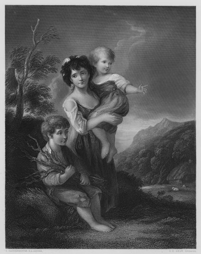 バーノンギャラリーの絵から「コテージの子供たち」（エングレーヴィング 作： Thomas (after) Gainsborough