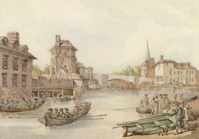 オックスフォードでのベーコン修道士の書斎の北側の眺め (カラー リソ) 作： Thomas (after) Rowlandson