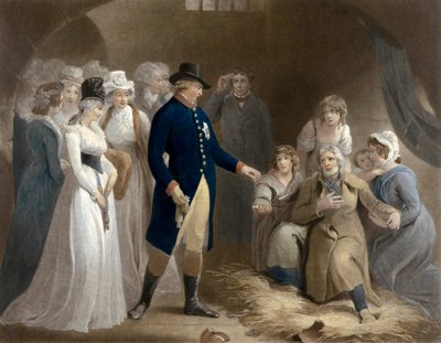 ジョージ3世がドーチェスターの刑務所を訪問。ロイヤルベネフィセンス 作： Thomas (after) Stothard