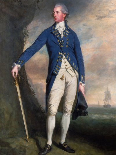 サー・ジョージ・モンタグ大尉（1750-1829）、1780-90年頃（キャンバスに油彩） 作： Thomas (attr.to) Beach