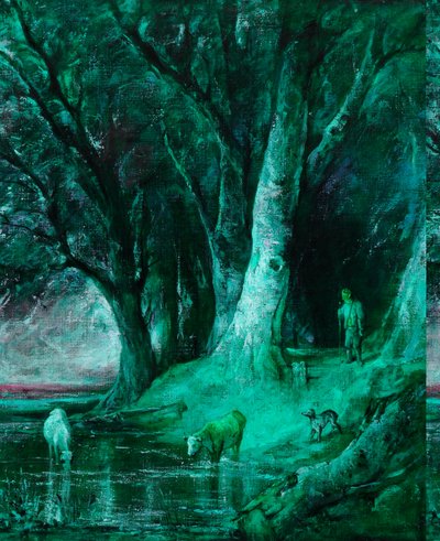森の端（油彩・キャンバス） 作： Thomas (attr.to) Churchyard