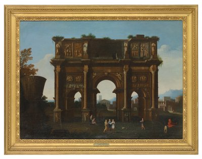 コンスタンティヌスのアーチと建築カプリッチオ（油彩・キャンバス） 作： Thomas (circle of) Blanchet