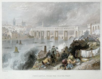 南西からのニューカッスル・アポン・タイン、c1850 作： Thomas Abiel Prior