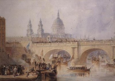 ブラックフライアーズ橋での市長の下船、1830年頃 作： Thomas Allom