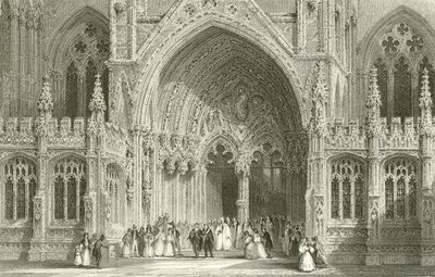 リンカーン大聖堂への入り口 作： Thomas Allom