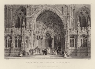 リンカーン大聖堂への入り口 作： Thomas Allom