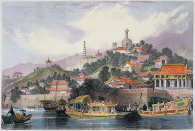 「皇居の庭園、北京」、中国、1843 作： Thomas Allom